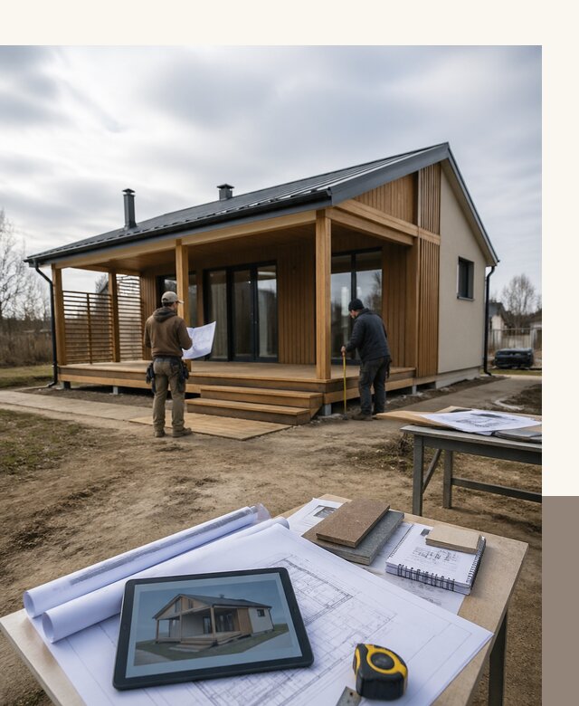 Проектирование домов 7 на 7 с террасой под ключ в Кумертау
