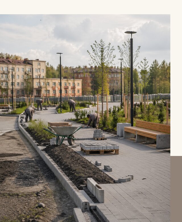 Благоустройство сквера в Кумертау с проектированием и реализацией